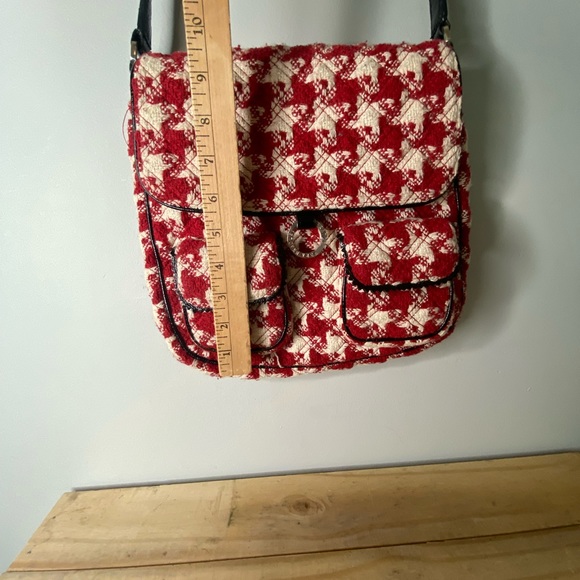 VERA BRADLEY Saddlebag Hipster HOUNDSTOOTH RED TWEED - Picture 15 of 16